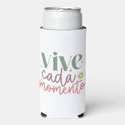 "Vive Cada Momento" Inspirerend quote Seltzer Blikjeskoeler (Seltzer Voorkant)