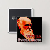 Vive La Evolution Redoux Vierkante Button 5,1 Cm (Voorkant /achterkant)