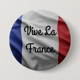 Vive La France Badge Ronde Button 7,6 Cm