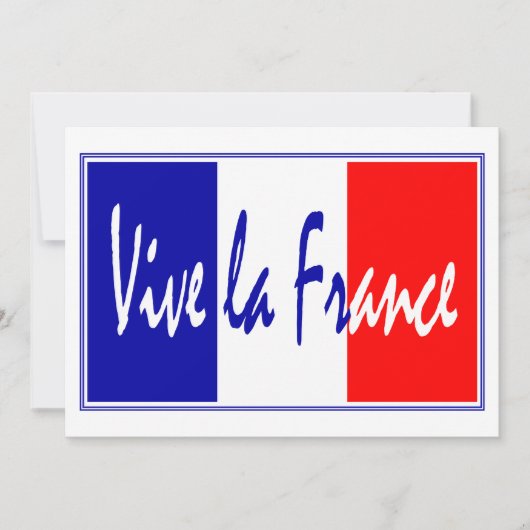 Vive La France Feestuitnodiging met Franse vlag Kaart (Voorkant)