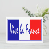 Vive La France Feestuitnodiging met Franse vlag Kaart (Staand voorkant)