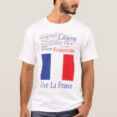 Vive La France Franse vlag Bastille Day T-shirt (Voorkant)