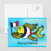 VIVE LA FRANCE Franse vlag grappige cartoon Briefkaart (Voorkant / Achterkant)