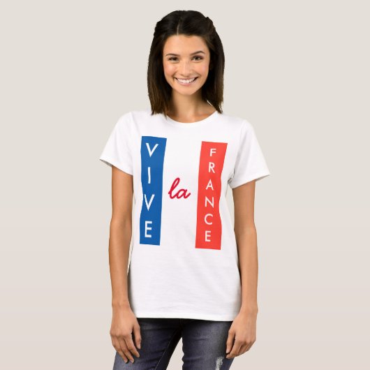 Vive La France Franse vlag  T-shirt (Voorkant volledig)