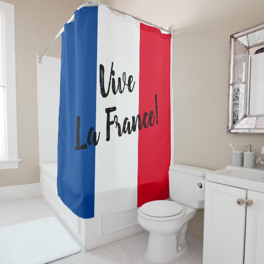 Vive La France French flag custom Douchegordijn (In situ)