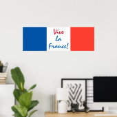 Vive La France French Flag Customizable Poster (Thuiskantoor)