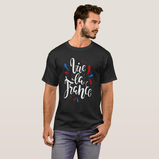 Vive La France Ik hou van Frankrijk Illustratie Gr T-shirt (Voorkant volledig)