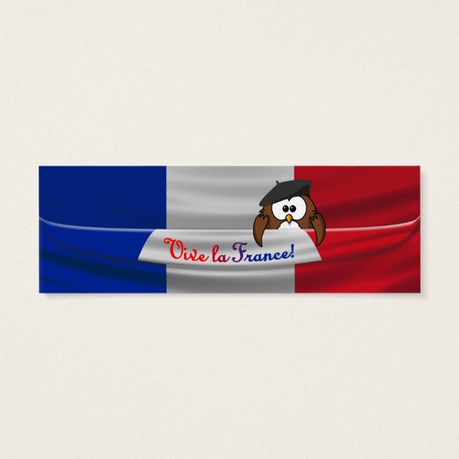 Vive la France owl Mini Visitekaartjes (Achterkant)