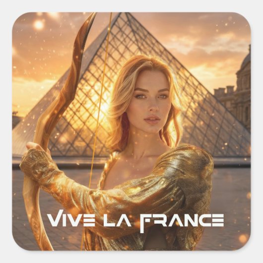 VIVE LA FRANCE - PARIS VIERKANTE STICKER (Voorkant)