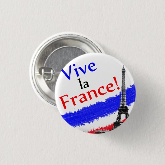 Vive la France! Ronde Button 3,2 Cm (Voorkant /achterkant)