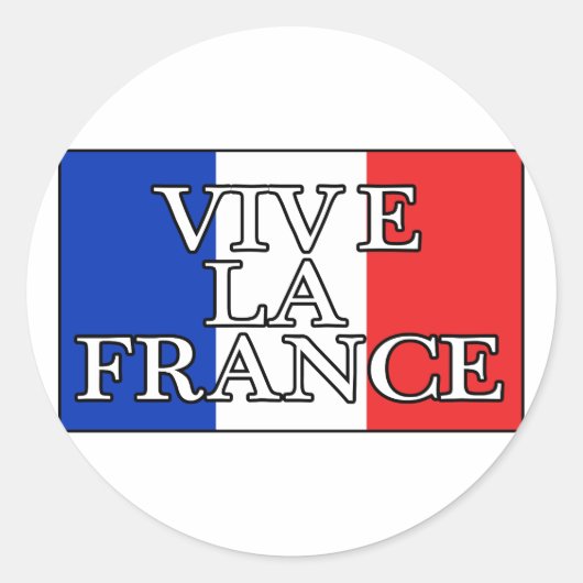 Vive La France Ronde Sticker (Voorkant)