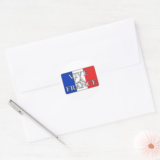 Vive La France Ronde Sticker (Envelop)