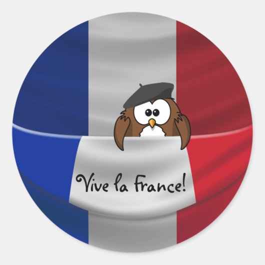 Vive la France! Ronde Sticker (Voorkant)