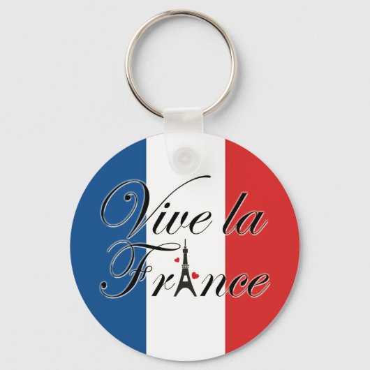 Vive la France Typografie Sleutelhanger (Voorkant)