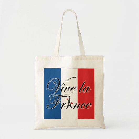 Vive la France Typografie Tote Bag (Voorkant)