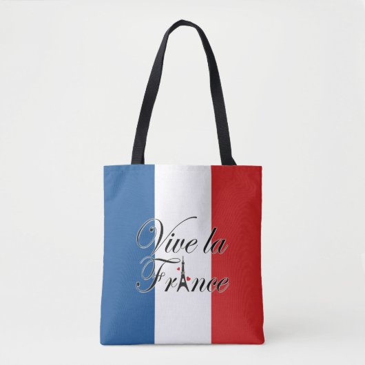 Vive la France Typografie Tote Bag (Voorkant)