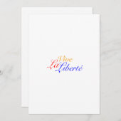 Vive La Liberté - Long Live Freedom - Frans Kaart (Voorkant / Achterkant)