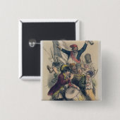 Vive la Republique, 1848 Vierkante Button 5,1 Cm (Voorkant /achterkant)