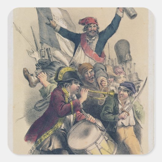 Vive la Republique, 1848 Vierkante Sticker (Voorkant)