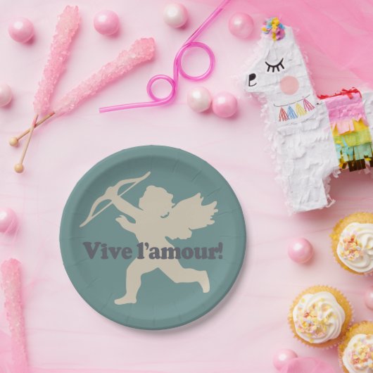 Vive L'amour Cupid-borden Papieren Bordje (Feest)