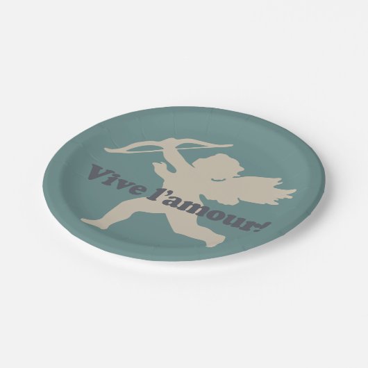 Vive L'amour Cupid-borden Papieren Bordje (Gekanteld)