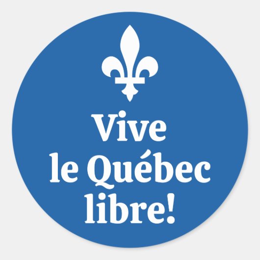 Vive le Québec libre! Ronde Sticker (Voorkant)