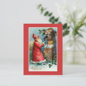 "Vive St. Nicolas"  Franse kerst Feestdagenkaart (Staand voorkant)