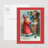 "Vive St. Nicolas"  Franse kerst Feestdagenkaart (Voorkant / Achterkant)