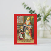 "Vive St. Nicolas" French Vintage Briefkaart (Staand voorkant)
