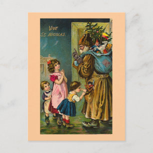 "Vive St. Nicolas" Vintage French Postcard Briefkaart