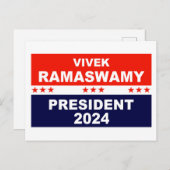 Vivek Ramaswamy President 2024 Briefkaart (Voorkant / Achterkant)