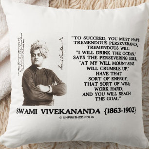 Vivekananda Om te slagen: heb doorzettingsvermogen Kussen