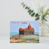 Vivekananda Rotsmonument Kanyakumari India Briefkaart (Staand voorkant)