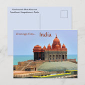 Vivekananda Rotsmonument Kanyakumari India Briefkaart (Voorkant / Achterkant)