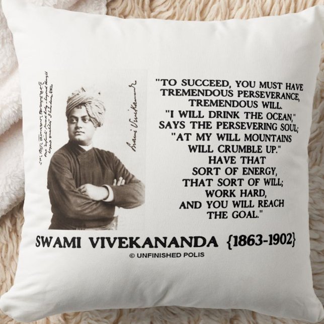 Vivekananda wil doorzettingsvermogen hebben kussen (Timeless inspirational quote on success, perseverance, & energy from Swami Vivekananda)