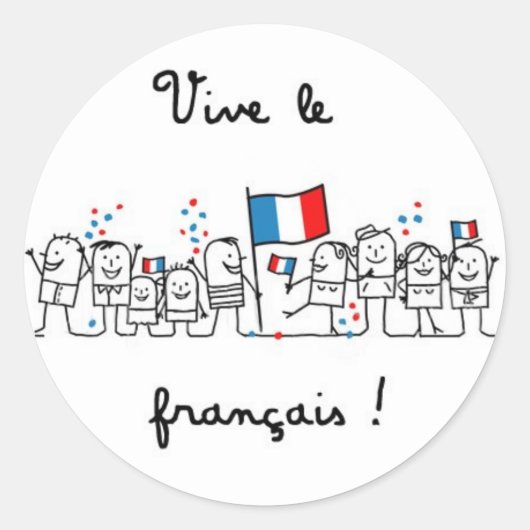 ViveLeFrancais Ronde Sticker (Voorkant)