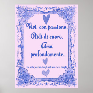 Vivi Con Passione Italiaans Poster voor taalgebrui