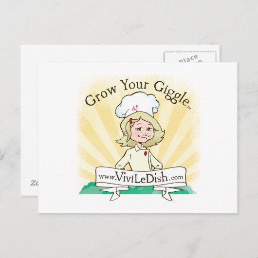 Vivi LeDish™ kweekt uw Giggle™-Briefkaart Briefkaart (Voorkant / Achterkant)