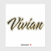 Vivian black gold Lettering Aufkleber Sticker (Vel)