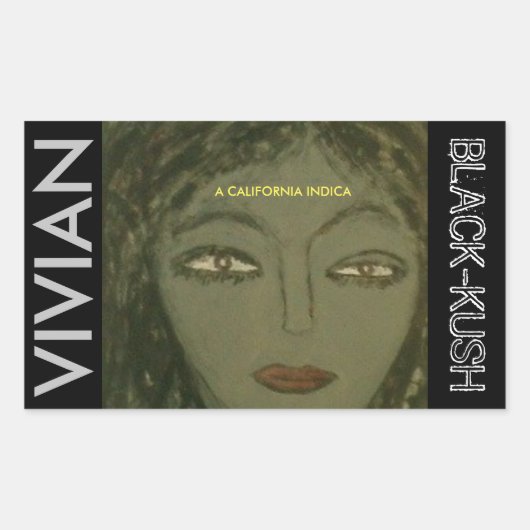 VIVIAN BLACK KUSH RECHTHOEKIGE STICKER (Voorkant)