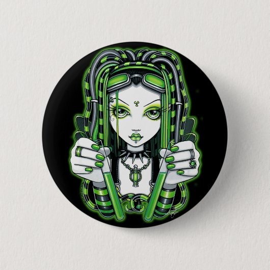 "Vivian" Cybergoth Dark Industrial Fae Button (Voorkant)