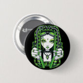 "Vivian" Cybergoth Dark Industrial Fae Button (Voorkant /achterkant)