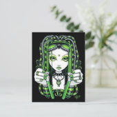 "Vivian" Cybergoth Dark Industrial Fairy Briefkaar Briefkaart (Staand voorkant)