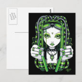 "Vivian" Cybergoth Dark Industrial Fairy Briefkaar Briefkaart (Voorkant / Achterkant)