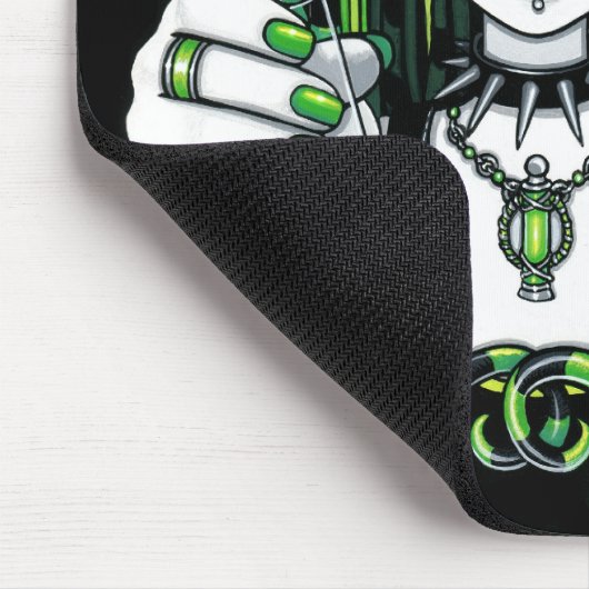 "Vivian" Cybergoth Dark Industrial Fairy Mousepad Muismat (Hoek)