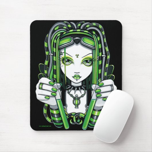 "Vivian" Cybergoth Dark Industrial Fairy Mousepad Muismat (Met muis)