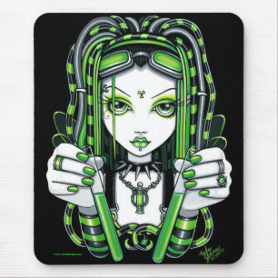 "Vivian" Cybergoth Dark Industrial Fairy Mousepad Muismat