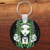 "Vivian" Cybergoth Dark Industrial Fairy Sleutelha Sleutelhanger (Voorkant)