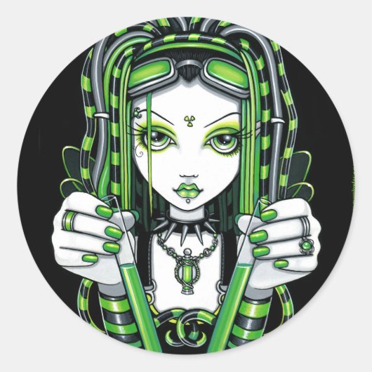 "Vivian" Cybergoth Dark Industrial Fairy Stickers (Voorkant)