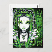 Vivian Cybergoth Toxic Green Fairy Briefkaart (Voorkant / Achterkant)